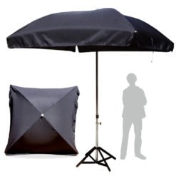 ร่มสนาม 50นิ้ว สี่เหลี่ยม4ช่อง สีดำ