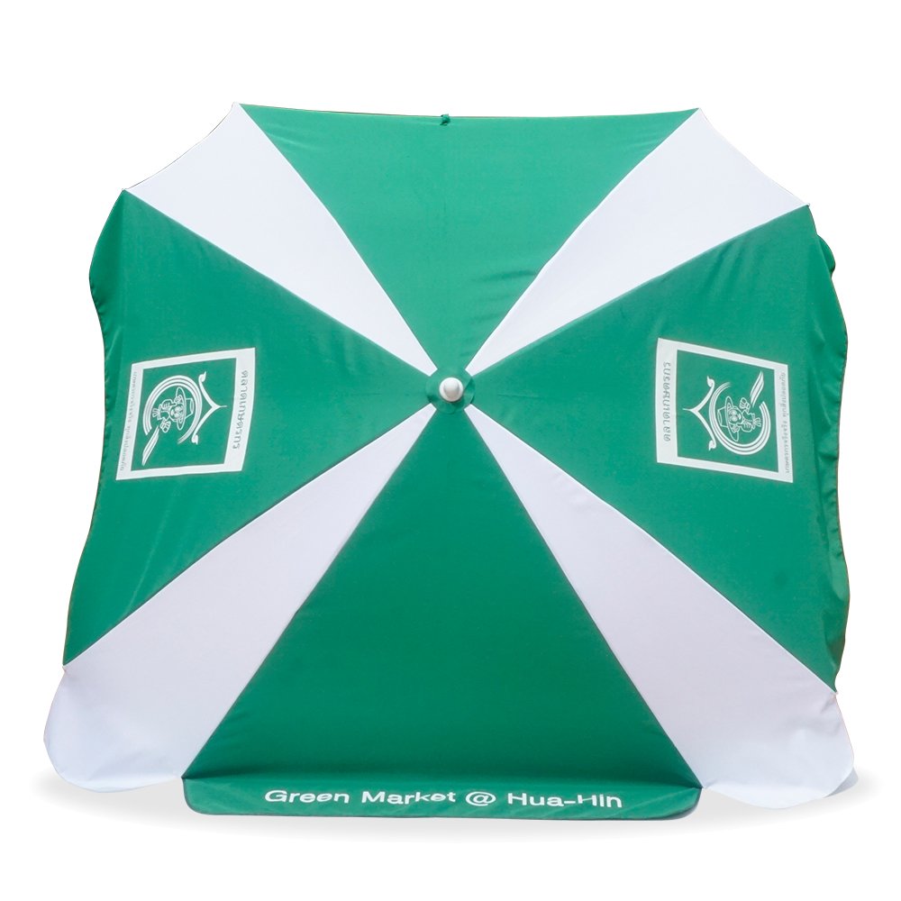ร่มสนาม 50นิ้ว สี่เหลี่ยม8ช่อง งานGreenMarket 2 ร่มสนาม งานGreenMarket
