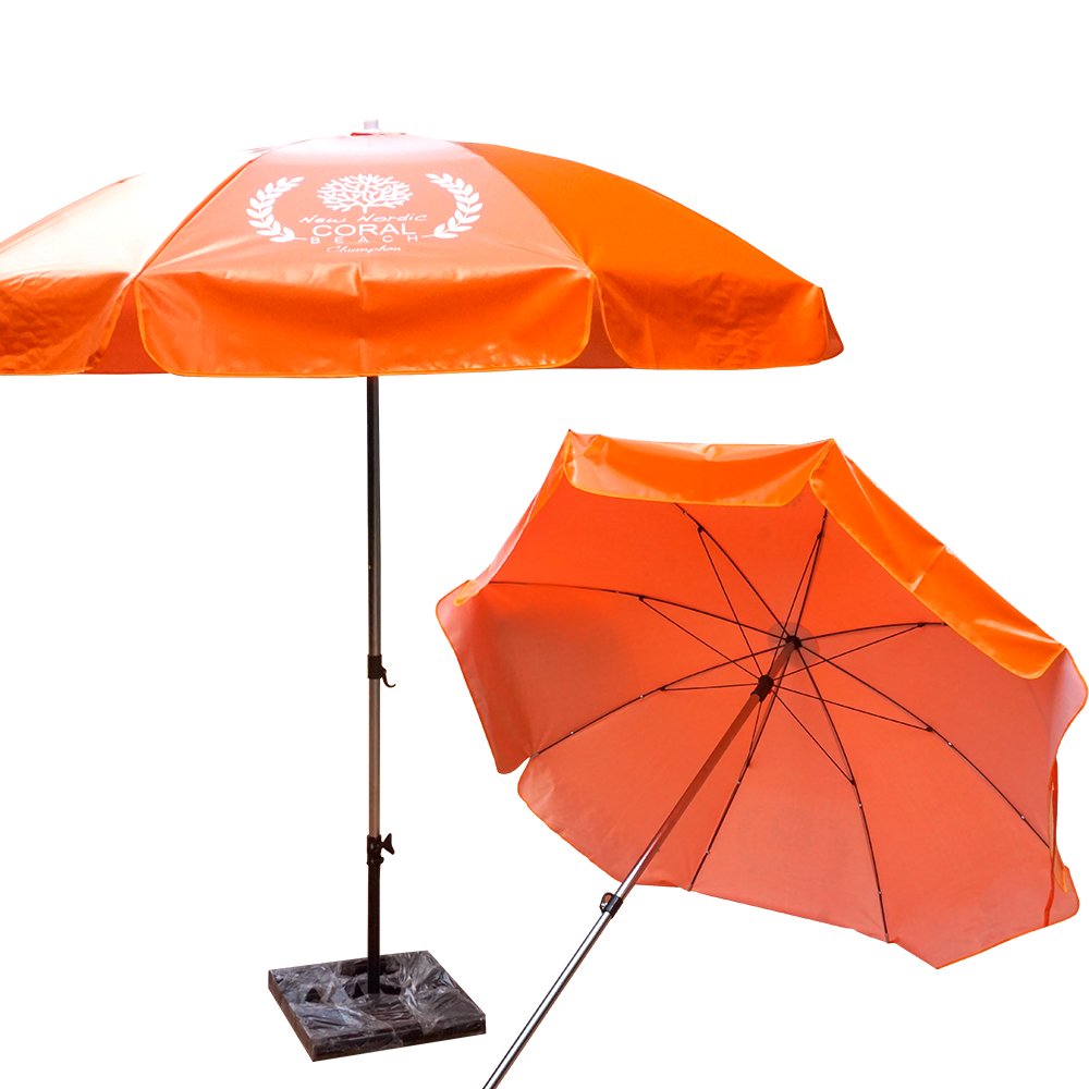 ร่มสนาม กลม 8ช่อง 45นิ้ว งานCORALBEACH 1 ร่มสนาม สีส้ม 45นิ้ว