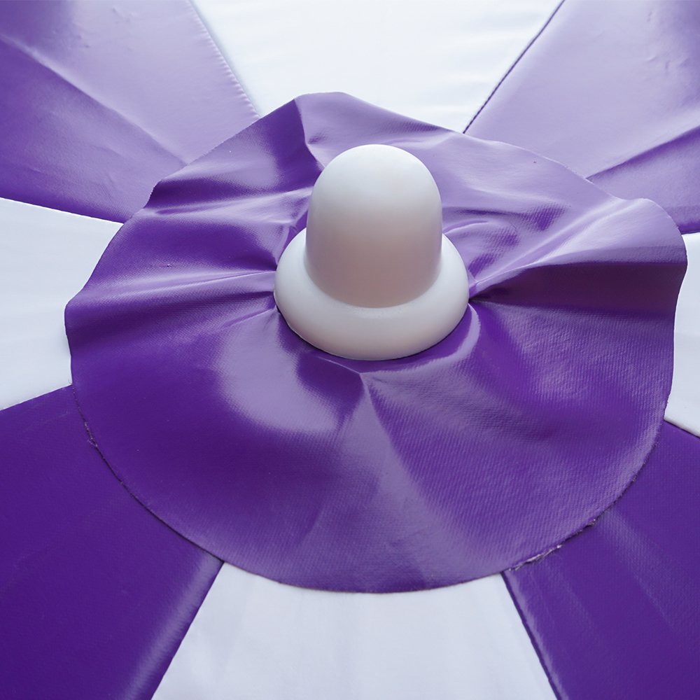 ร่มสนาม กลม 8ช่อง 45นิ้ว งานชอบยำตำนัว 3 ร่มสนามสีม่วงสลับขาว