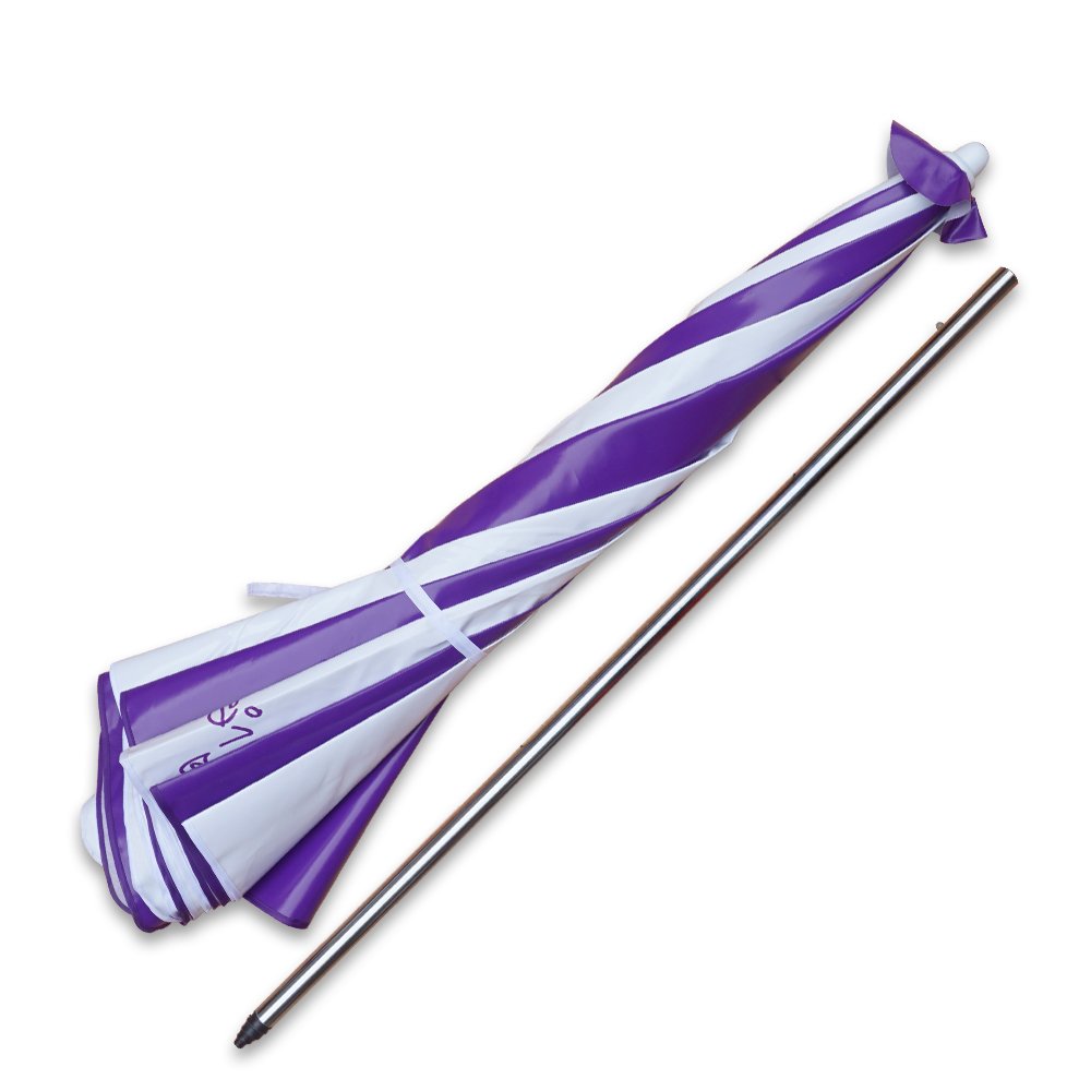 ร่มสนาม กลม 8ช่อง 45นิ้ว งานชอบยำตำนัว 4 ร่มสนามสีม่วงสลับขาว