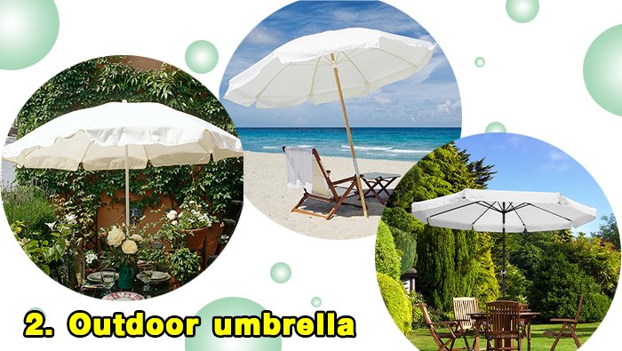 ร่มสนาม สีขาว