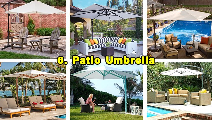 ร่มสนาม สีขาว